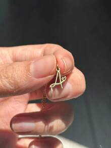 1pc Delicate & Petite Stainless Steel Alphabet Letter Necklace, Personalized Heart Pendant Necklace For Women & Girls - Silver - View 4