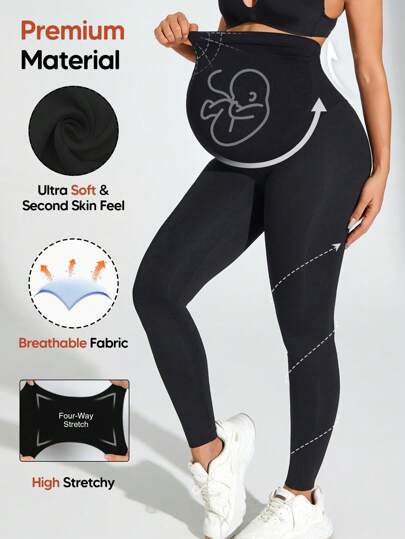 Maternity Leggings Over The Belly Buttery Soft Workout Activewear Yoga Pregnancy Pants