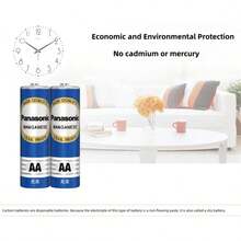 Pin cacbonic dung lượng cao Panasonic 1.5V AA/AAA, pin cacbonic mạnh mẽ, chống cháy nổ, thích hợp cho các thiết bị công suất thấp như báo thức, máy tính, đồng hồ, điều khiển từ xa, đồ chơi, chuột máy tính, v.v. - AA (Panasonic) - Xem 11