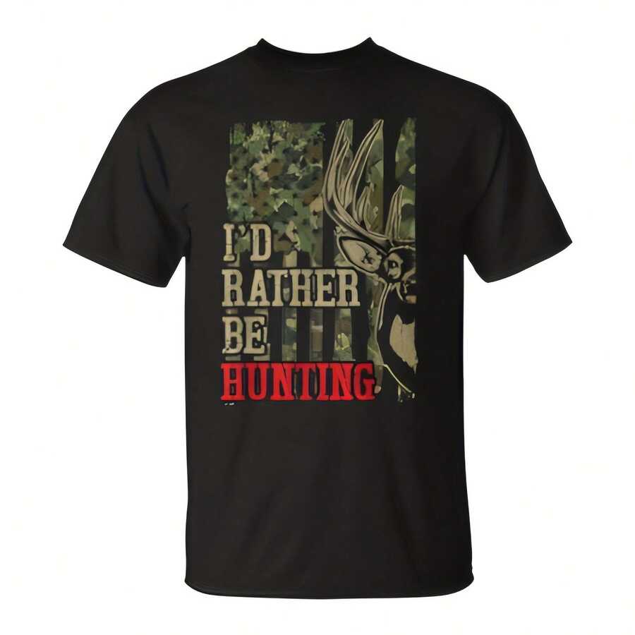 Id Rather Be Hunting- Deer Hunter Boy Dad  T-Shirt Retro Shirts Anime Shirts Cistian Clothing Y2K, Retro Style, Streetwear, Graffiti Art, Bold Typography, Cowboy Core, Beach Vibes, Graduation Season, Summer Trips, Family Trips, Solo Adventures, Music Festivals, Car Shows, Motorcycle Rides, Skateboard Parks, City Streets, Baseball Games, College Reunions, Independence Day, Comic-Con, Cold Weekends, Camping Nights, Sunset Strolls, Road Trips, Urban Adventure, Birthday Party, Dance Battle, Tattoo Expo, Comic-Con, Hip-Hop Night, Art Market, Surf Club, Vintage Picnic, Vintage Expo, Street Dance Fiesta Pattern T Playe De Hombre Jesus Puerto Rico Rel Pappe Basketball Jersey - Black - View 1