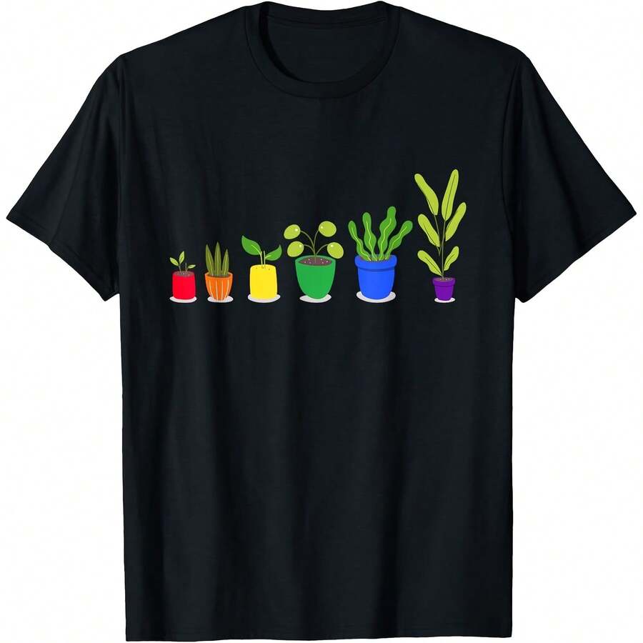 Plants BTQ Funny Gardener Gardening Lover Gay Pride T-Shirt_220g High-Quality Pure Cotton T-Shirt With Minimalist Printing, Soft And Breathable Fabric, Comfortable And Loose, Suitable For All Day Wear, Suitable For Office Casual Wear, Spring And Summer Daily Appearance, Elegant And Youthful Design - Black - View 1