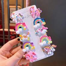 Cute Cartoon Unicorn Hairpins, Rainbow Hairpins Suitable For Daily Shopping, Sweet Cartoon Duckbill Clips, Side Bangs Hairpins, Birthday Gifts, Holiday Gifts, Party Costume Hair Accessories, And Can Also Be Used As Exquisite Small Gifts For Girlfriends And Besties