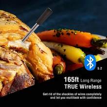 Smart Bluetooth Wireless Meat Thermometer With Digital Display App Compatible For Oven, Air Fryer, Smoker, Sous Vide Cooking (1 Probe Included)