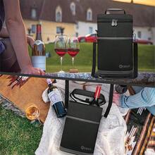 New  2 Bottle Wine Carrier Tote, Insulated Leakproof Wine Cooler Bag, Wine Travel Bag Tote For Picnic BYOB Beach, Portable Wine Bottle Carrying Case, Gift For Wine Lover Women Men Christmas, Dark Grey - Dark Gray - View 7