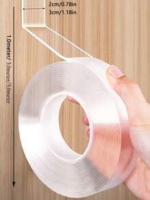 1 Roll Of Nano Double-Sided Tape, Reusable Waterproof Tape, Photo Frame Tape, Suitable For Kitchen, Bathroom, Toilet, Living Room, Outdoor