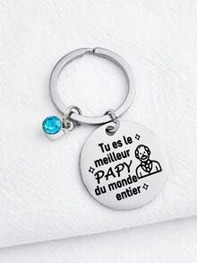 [Christmas/Birthday Best Seller] Stainless Steel Casual Keychain - Customized Engraving "You Are The Best PAPY In The World" | Non-Plated Metal Texture, Exclusive Gift For Grandpa - Multicolor - View 4