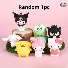 Sanrio 7pcs/1pc Hello Kitty And Friends Doll Set, Mixed Color PVC Collectibles, Unique Desktop Decorations, Artistic Design, Suitable For Office And Home Decoration, Cute Silicone Pendants For Bags, Backpacks And Party Gifts, Collectors' Collection, Perfect Halloween, Christmas, Thanksgiving Party Decorations (Patterns, Colors And Some Parts Are Random, Packaging Is Random)