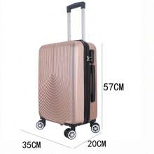 Maleta de avión, equipaje de mano, trolley de viaje, ABS, rígido, 4 ruedas, maleta de cabina rígida con asa telescópica, 57 x 35 x 20 cm, maleta de viaje duradera, resistente al agua, color negro