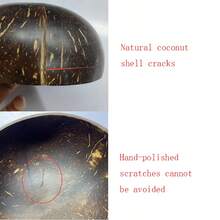 一套（椰子碗+勺子）椰子壳碗，复古圆形碗，椰子壳勺子，适合制作冰沙甜点碗，可用作学校餐饮用品，椰子壳勺子，返校季必备 - 椰殼 - 查看 8
