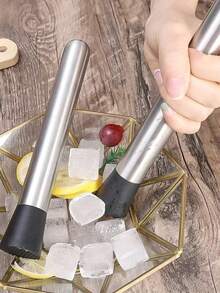 1 szt. tłuczek do kruszenia lodu i owoców, tłuczek do koktajli, stalowy tłuczek do koktajli, akcesoria barmańskie, tłuczek do cytryn do domowej kuchni, kruszarka do lodu, wielofunkcyjny młotek do lodu odporny na korozję i rdzę - Srebro - Zobacz 4