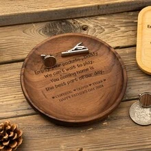 Personalized Valet Tray For Dad, Father's Day Gift, Catch All Table Tray, Birthday Gifts For Dad, Custom Valet Tray, Engraved Key Tray, Empty Your Pockets Daddy, Custom Engraved Wood Tray, Custom Wood Catchall, Personalized Valet Tray For Men - Multicolor - View 2