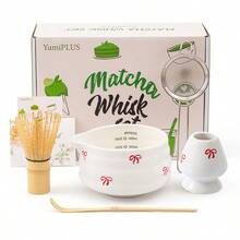 5pcs Gift Box Japanese Matcha Whisk Set, Cute Pattern Matcha Kit Includes Matcha Bowl With Spout, Bamboo Matcha Whisk And Scoop, Whisk Holder And Sifter, Gift Card, Perfect For Mother's Day Birthday Gift (Heart/Bow/Mashroom) Back To School - Multicolor - View 14