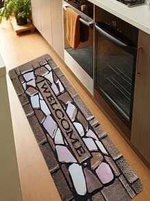 1/2pcs Welcome Home Pebble Printed Pattern Floor Mat - Non Slip Floor Mat, Suitable For Indoor/Outdoor Use, Perfect For Entranc Mats, Kitchen Mats, Laundry Room Mats, Bathroom Mats, Living Room Mats, Etc., Washable Area Mats