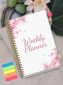 BUBU 1pc A5 Weekly Planner Back To School 2025, + Index Stickers, Simple Undated Academic Daily Planner With Time Blocking, To-Do Lists, Mood & Sleep Tracker, For Teens, Work And Home,Office School Supplies