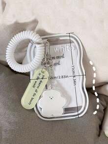 3 英寸 ID 保护套透明亚克力弹簧腕带卡夹，透明波浪形照片卡夹，轻巧耐用的钥匙扣吊坠带弹簧附件，适合日常使用的可爱配件