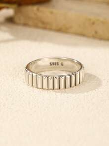 MODIAN 925 Sterling Silver Vintage Minimalist Geometric Eternal Ring, Delicate Jewelry Accessory For Daily Wear - Silver - View 4