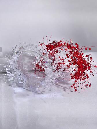 1件水晶发箍，时尚流苏水钻新娘婚礼头饰，优雅仙女风发饰，适合庆典、舞台表演、约会、节日、圣诞派对等场合，女士适用。