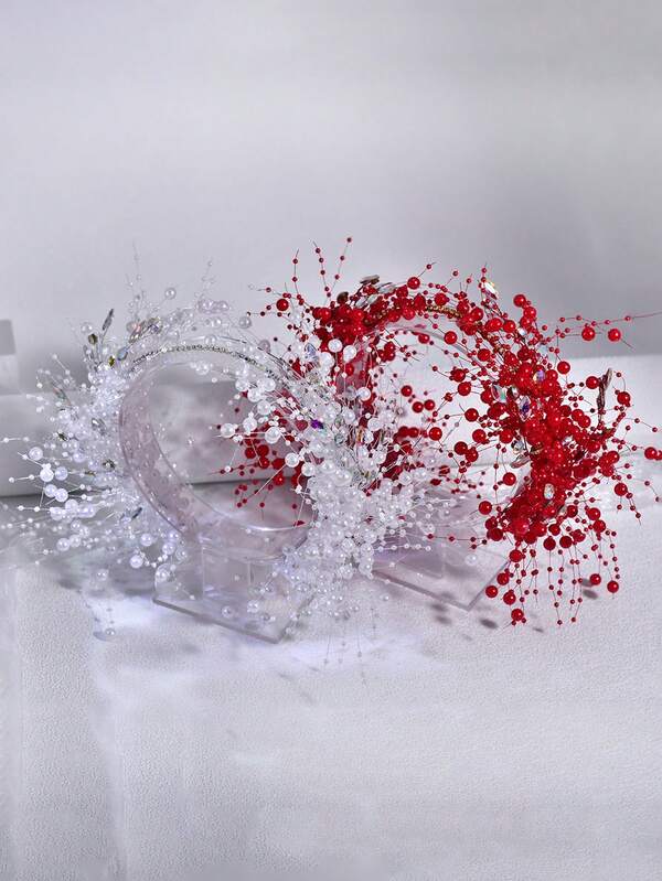 1pc Crystal Headband, Fashionable Tassel Rhinestone Bride Wedding Headpiece, Elegant Fairy Style Hair Accessory Suitable For Celebration, Stage Performance, Date, Holiday, Christmas Party, Women Valentine's Day Accessories