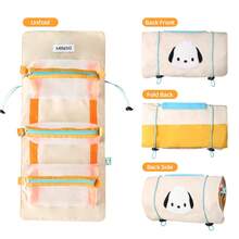 Miniso Pochacco 可折叠便携卡通化妆包 洗漱包 大容量敞口平铺收纳旅行洗漱包 - 米色 - 查看 3