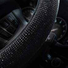 Wheel Cover For Women Men Bling Bling Crystal Diamond Sparkling Car SUV Wheel Protector Universal Fit 15 Inch (Black With Black Diamond, Standard Size(14" 1/2-15" 1/4)) - Đen với Kim cương đen - Xem 4