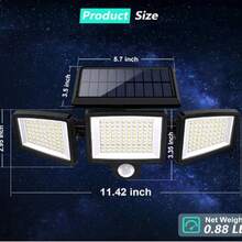Tuffenough Solar Outdoor Lights 2500LM 210LED Security Lights,3 Heads Dimmable SpotLights With 3 Modes,IP65 Waterproof(1 Packs) - (2 Packs) - View 5
