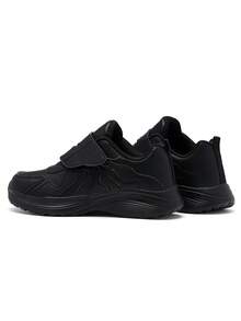 1 par de zapatillas deportivas ligeras para niños, adecuadas para niños y niñas, con cierre de gancho y bucle y material de malla, zapatillas de tenis - Negro - Ver 7