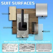 Multi-Purpose Adhesive Hangers - 4 Black Extra Strong Adhesive Hooks For Bathroom/Closet/Entryway