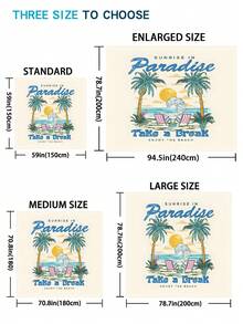 1pc Outdoor Waterproof And Anti-Sand Digitally Printed Picnic Mat/Beach Towel, Fashion & Refreshing Pattern, Suitable For Camping And Picnicking - Multicolor - View 6