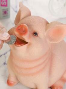 1 Stück glitzernde rosa Cartoon Schwein Spardose, Süß Geschenkidee für Erwachsene, große Harz Tier Münzbox für Innen- und Außenbereich, Schreibtischzubehör, Spaß beim Sparen, ideales Geburtstagsgeschenk, Schuldekoration, Überraschung für den Schlafsaal, Schulanfang