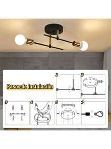 Lámpara De Techo Moderna Lámpara De Pared Decorativas Araña Moderna Lámpara De Techo Lámpara De Pared Para Baño Estructura Negro - Multicolor - Ver 2