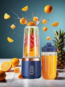 1pc Portable 2-In-1 Blender ; Juicer With Dual Cup Design, Stainless Steel Blades, USB Rechargeable, Easy-Clean For Smoothies, Ice Cubes, Kitchen ; Outdoor Use, Perfect Gift For Valentine's Day ; Mother's Day, Fruit Blending, Sleek Modern Design, ABS Plastic, Blenders For Kitchen, Practical New Year And Christmas Gifts For Women - Multicolor - View 10