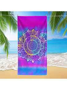 1 pezzo Asciugamano da spiaggia stampato in fibra ultrafine super assorbente, elementi essenziali da viaggio, accessori da viaggio, elementi essenziali da spiaggia