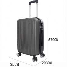 Maleta de cabina de avión, equipaje de mano, trolley de viaje, ABS, rígido, 4 ruedas, maleta de cabina rígida con asa telescópica, 57 x 35 x 20 cm, maleta de viaje duradera y resistente al agua