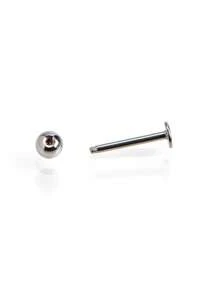 1 Stück medizinische Grad hypoallergene Titan-Stahl flacher Stift, extern mit Gewinde, kugelförmiger 20G/18G Ohrstecker für Knorpel, Augenbraue, Grübchen, 316L Piercing Schmuck, Lippen Ring, Zungenstecker