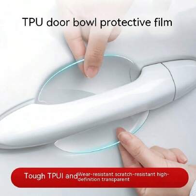 Pegatinas para manijas de puerta de coche, pegatinas protectoras para el tazón de la manija, decoración protectora, película de protección transparente de TPU para pintura universal