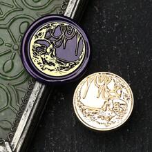 1pc NEW DARK SERIES Series Wax Seal Stamp, Vintage Sealing Stamp Head, Removable Brass Material, Fire Paint Seal Head For Wedding Invitations Gift Packaging Scrapbooking, DIY Handmade Gift Decoration, Cutting And Pasting Invitation Letter School Supplies, Back To School