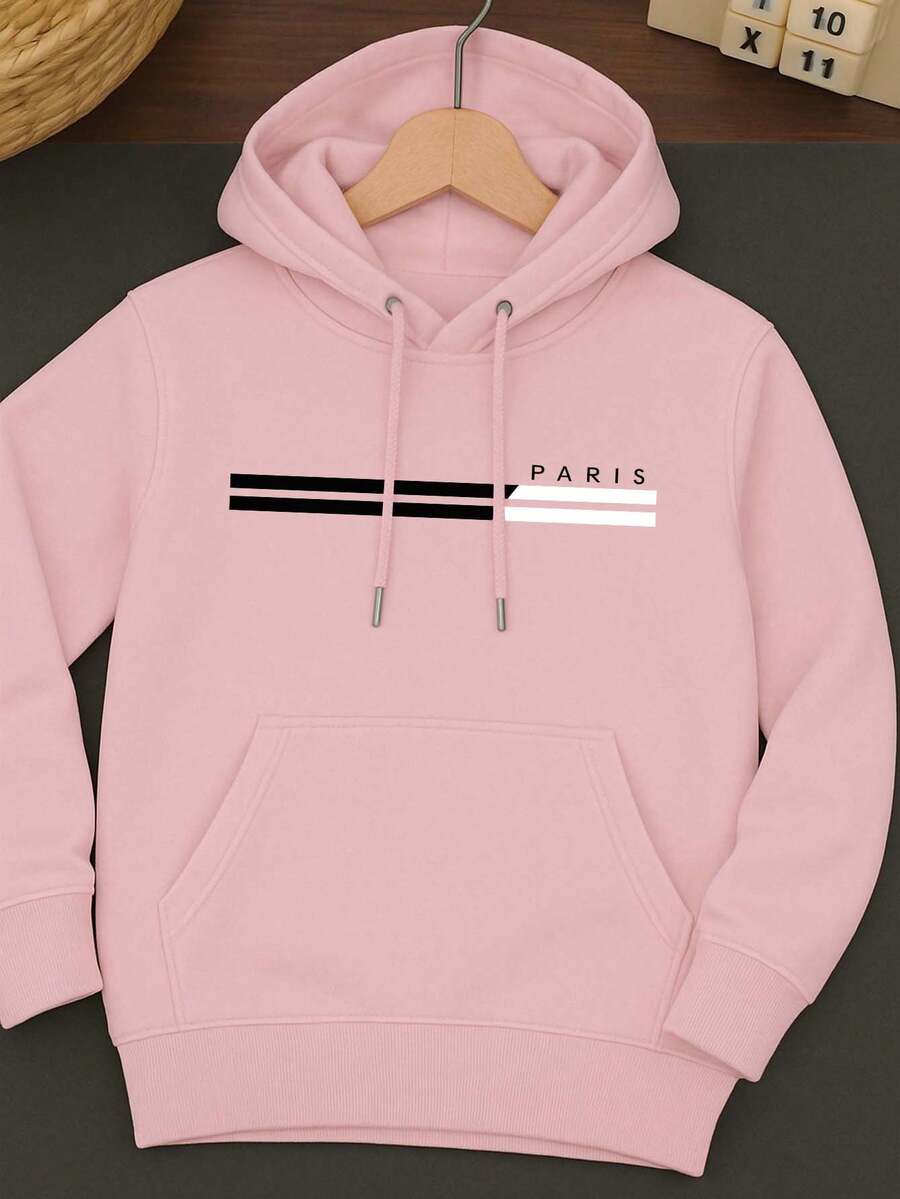 Cold Weather Sweatshirt Casual Men's Women's Printed Planet Earth Coat Cotton Comfortable Stylish - Màu Hồng baby - Xem 1