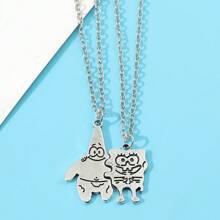 bandai Anime SquarePants Patrick Star Pendant Necklace For Boy Girl Couple Accessories Ins Cartoon Friendship Gift