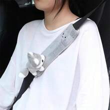 Funda acolchada suave y mullida para el cinturón de coche con diseño de dibujos animados, adecuada para niños y mujeres