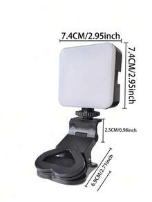 1个USB可充电自拍环形灯，3种亮度模式，旅行配件，附带USB充电线，适用于自拍环形灯辅助照明、弱光自拍增强、便携式补光灯、直播等。