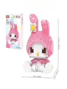 Sanrio 1pc Sanrio Character Brick Model Kit - Collection Tabletop Decoration Figurines - Educational Puzzle Creative Gifts For Birthdays, Christmas, Best For Christmas