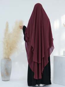 1 chiếc khăn trùm đầu/niqab Kimmar hai lớp chất liệu chiffon cao cấp, thoáng khí và kín đáo, phù hợp với mọi loại áo Abaya, lý tưởng cho mặc hàng ngày, cầu nguyện và mọi mùa. - Nhiều màu - Xem 7