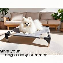 Metal Frame Breathable Removable Sturdy Pet Cot Bed, Suitable For Indoor And Outdoor Use All Year Round - Light Grey - View 4
