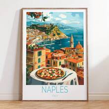La Dolce Vita Travel Poster, Italy Wall Decor, La Dolce Vita Coast Poster, Italian Print, Retro Spritz Art, Honeymoon Gifts, Set Of 1, Canvas Posters, Canvas Wall Decor For Home, Living Room, Bed Room, Kitchen ,Bathroom,Wall Art Birthday Graduation Coastal Decor Coastal Decor Beach Decor
