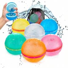 6 Unidades de globos de agua reutilizables, bombas de salpicadura de agua de auto-sellado rápido con bolsa de malla, bolas de agua magnéticas recargables, juguetes de agua multicolor, juguetes de piscina, juegos de guerra de agua, juguete de baño, juegos de piscina y patio trasero duraderos, accesorios para la playa y el agua, diversión para fiestas de vacaciones de verano, decoraciones para el hogar, adecuado para jóvenes y adultos, familia, amigos, parque acuático, actividades al aire libre