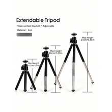 3 Sections Stand With 10-Inch Live Stream Beauty Light LED Light With Flexible Tripod Stand & Phone Holder, Compatible With IPhone Android Phone Mobile Phone For Photo Selfie Video Recording Zoom Meeting,Interviews, Live Streaming,Vlog,Family Gatherings, Christmas Party Shooting,For Handheld Selfie, Outdoor Activities Suitable For Photography, Video Recording, Live Streaming, Zoom Meeting, With Stand Selfie Light, Ring Light - Black - View 8