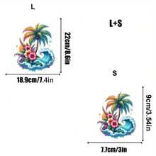 1/2/3 件热转印贴纸，适合夏季海滩冲浪、DIY 熨烫服装物品和装饰品、T 恤制作、枕头装饰、手套和袜子装饰、节日礼物