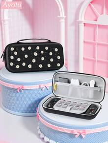 1pc Floral Storage Bag Compatible With Switch OLED/Switch NS/New Switch2 (2025) Console, With Integrated Stand And Protective Hard Shell Case For 10 Game Cards, Suitable For Portable Travel, Providing Impact And Drop Protection For Console And Accessories - Multicolor - View 9