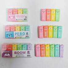 1set,Mini Highlighter,Tiny Markers With Fluorescent Colors Bear Shaped Highlighter,Macaroon Colour Pens,Color Marker, Ledger Pen, Back To School, School Supplies, Cute Kawaii Stationery, Colors For School, Markers, Stationery, Writing Pens, Colored Markers