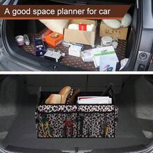 Car Trunk Organizer, Trunk Storage Organizer With 72L Large Capacity Waterproof Collapsible And 11 Pockets, Trunk Organizer For Suv//Sedan, Large Size, Black-Lzy - Leopard Print - View 4